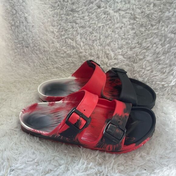 BIRKENSTOCK ARIZONA EVA REGULAR FIT SANDALS MENS - SIZE 11 - RED BLACK &WHITE - Picture 2 of 9
